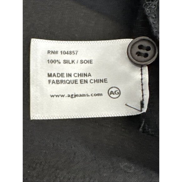 AG Adrianano Goldschmidt Women's XS Sheer 100% Silk Blouse Black Dot EUC - Picture 11 of 14